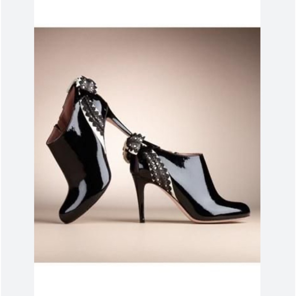 Red valentino ankle lace trim booties